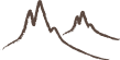 Simple brown line drawing of two mountain peaks, one taller than the other, on a transparent background.